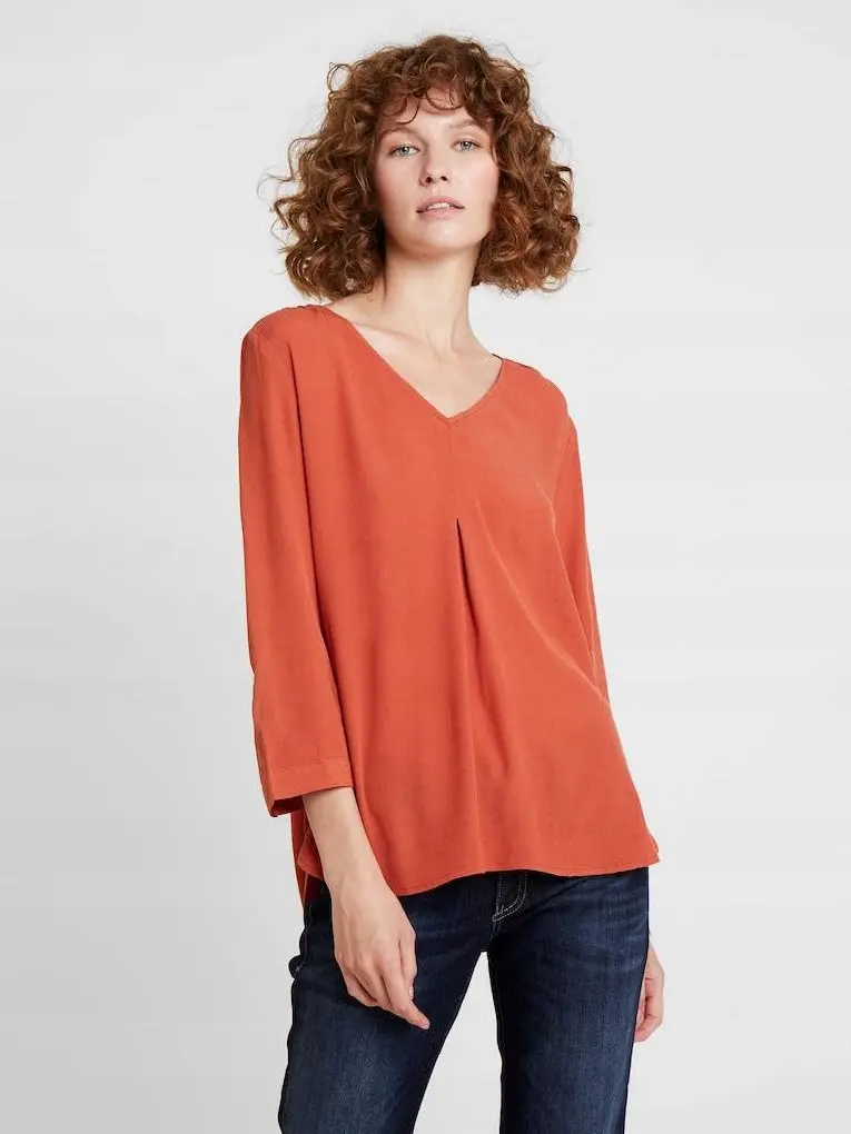 POMARAŃCZOWA BLUZKA V NECK