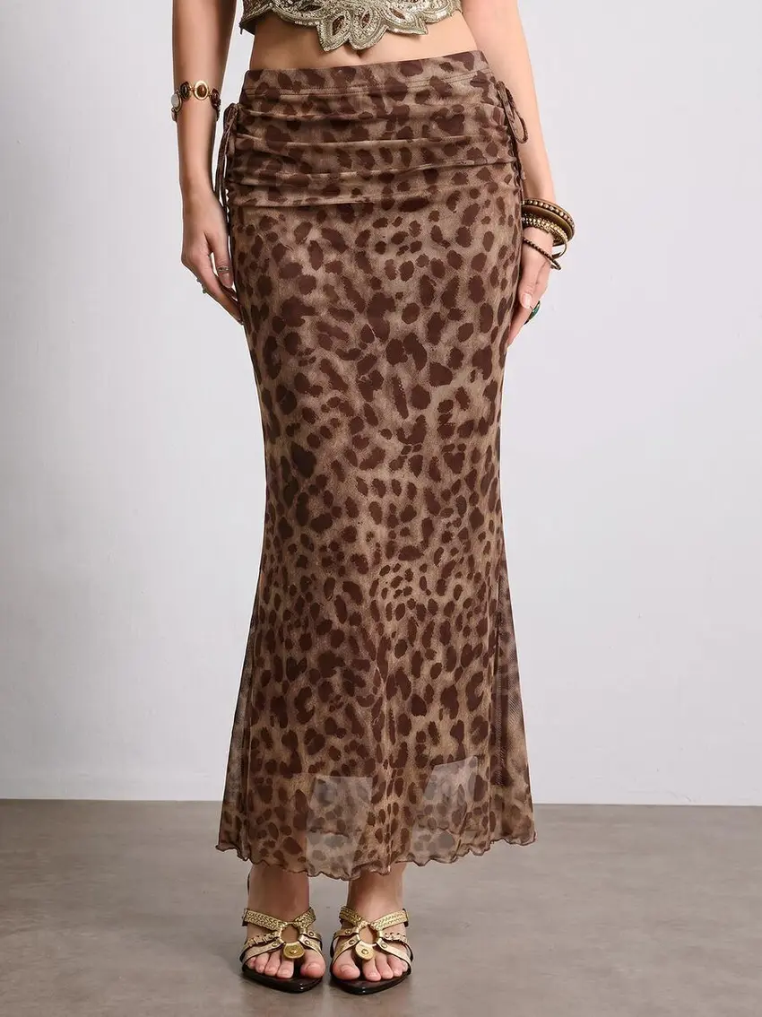 maxi spódnica leopard print