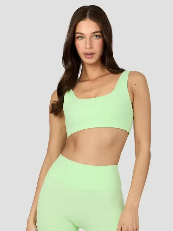 zielony sportowy crop top biustonosz