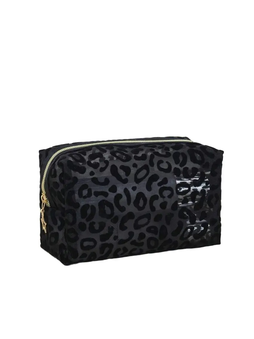 czarna kosmetyczka animal print