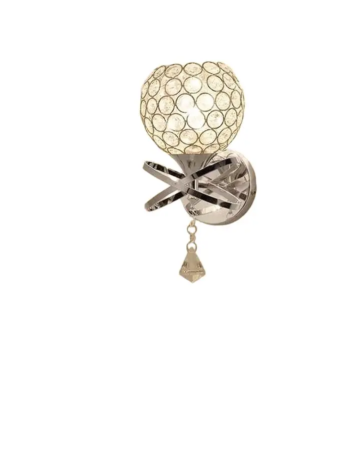 srebrna lampa naścienna