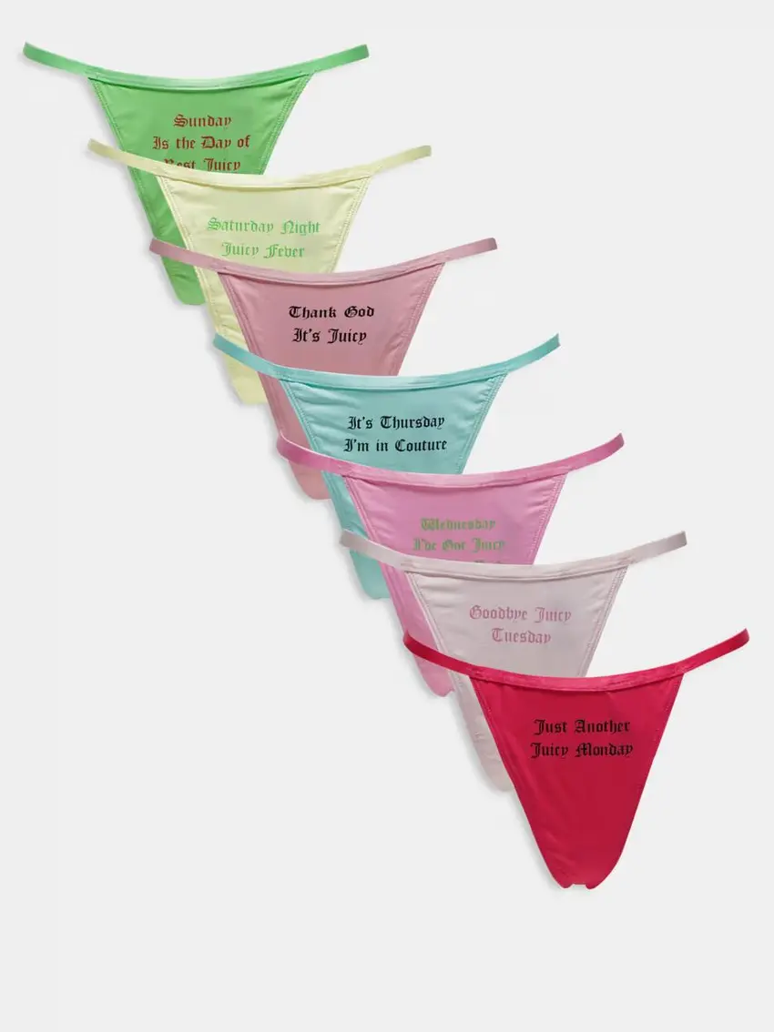 majtki stringi nadruk 7-pack