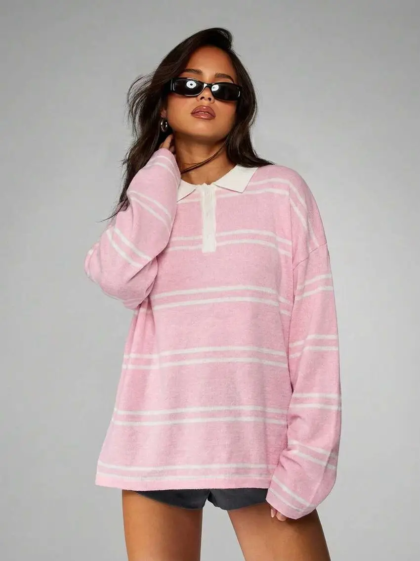 sweter w paski