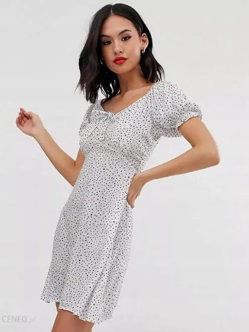 mini sukienka v-neck print