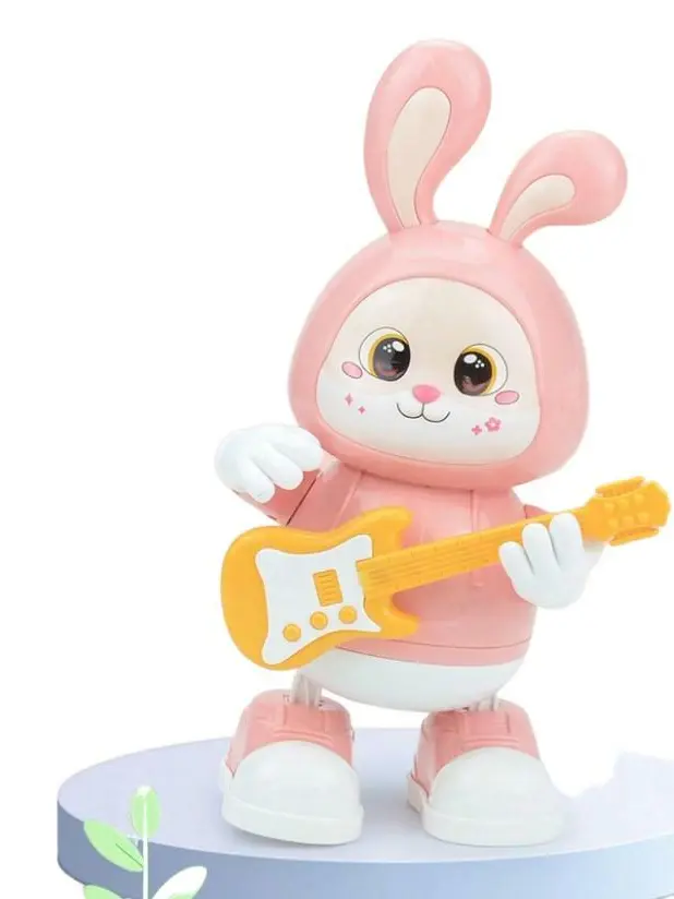 różowy interaktywny królik gitara