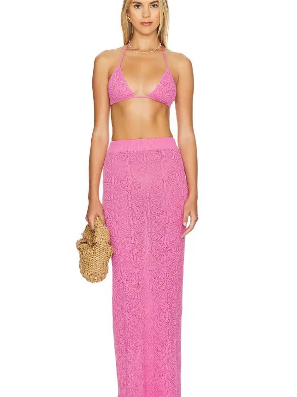 różowy top wiązanie haft Josefina Bralette