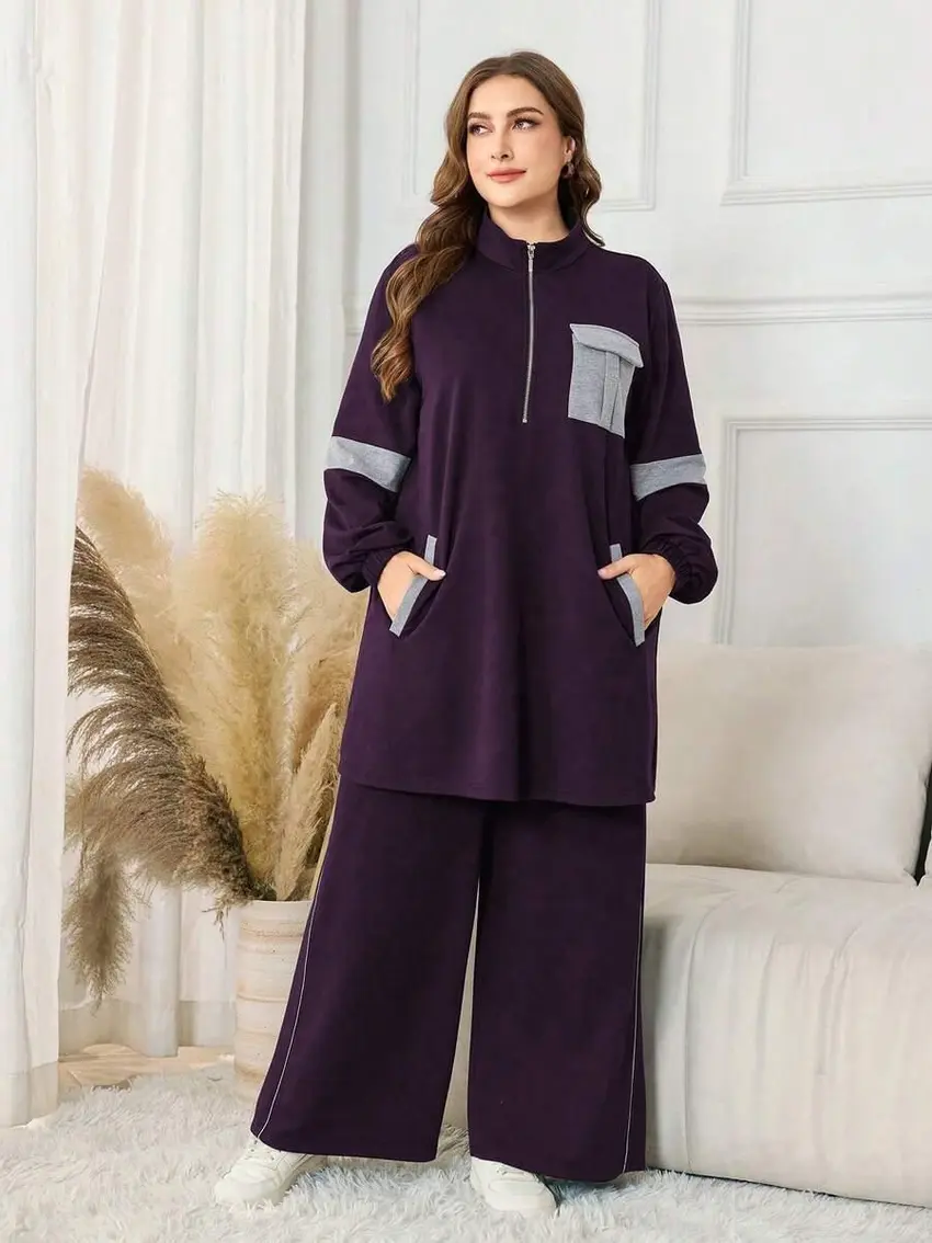 fioletowy komplet bluza spodnie