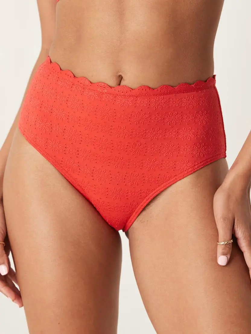 CZERWONY DÓŁ OD BIKINI HAFT