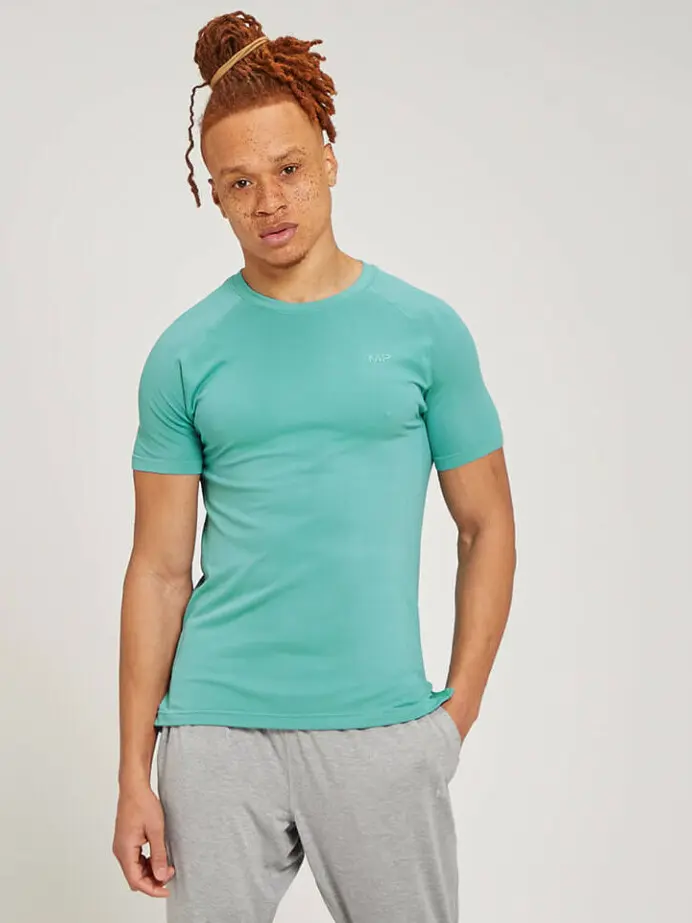 DOPASOWANY ZIELONY T-SHIRT BASIC LOGO