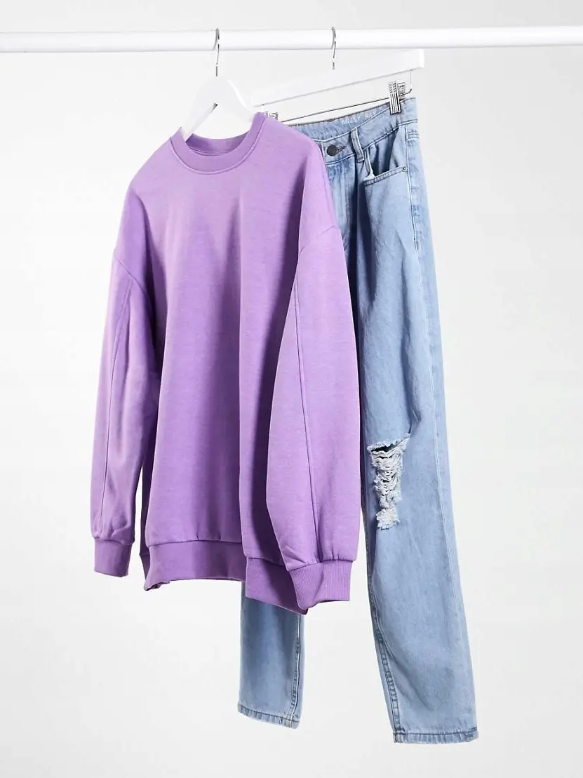 FIOLETOWA BAWEŁNIANA BLUZA