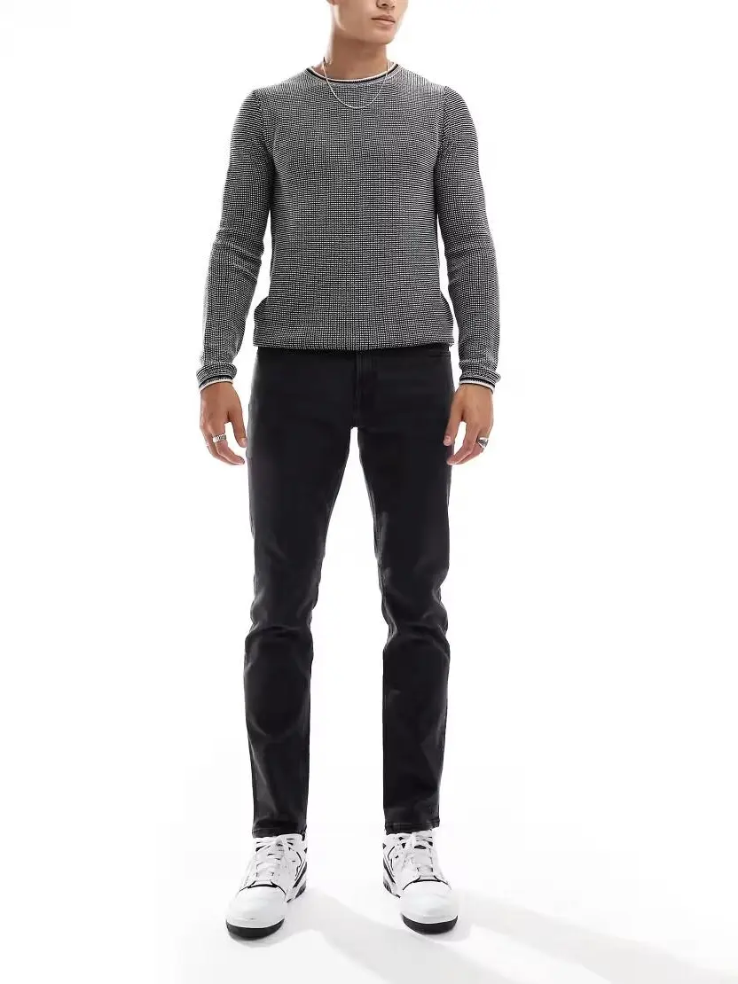 CZARNE SPODNIE JEANS WYSOKI STAN