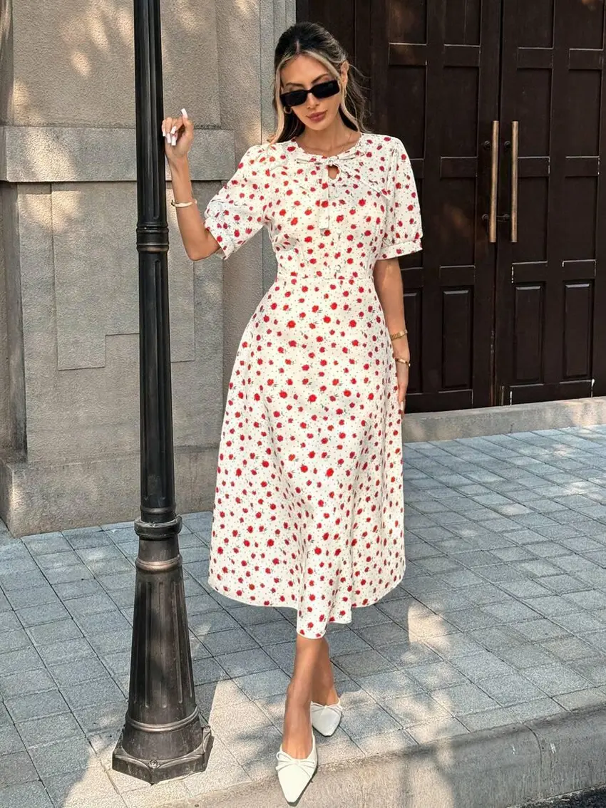 MAXI SUKIENKA PRINT KWIATY