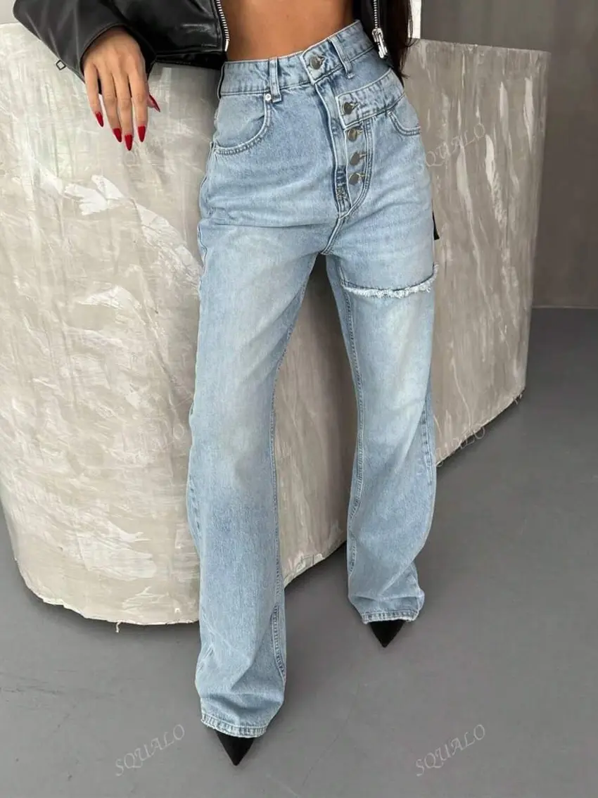 NIEBIESKIE SPODNIE JEANS