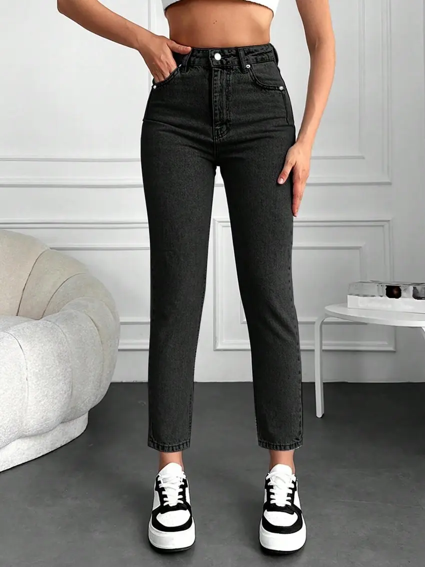 SPODNIE JEANS Z WYSOKIM STANEM