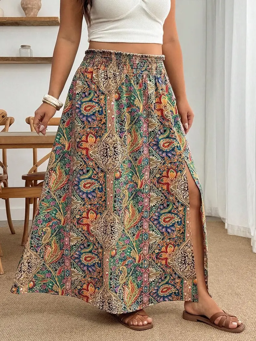 Maxi spódnica print