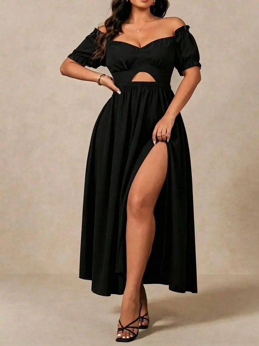 czarna maxi sukienka