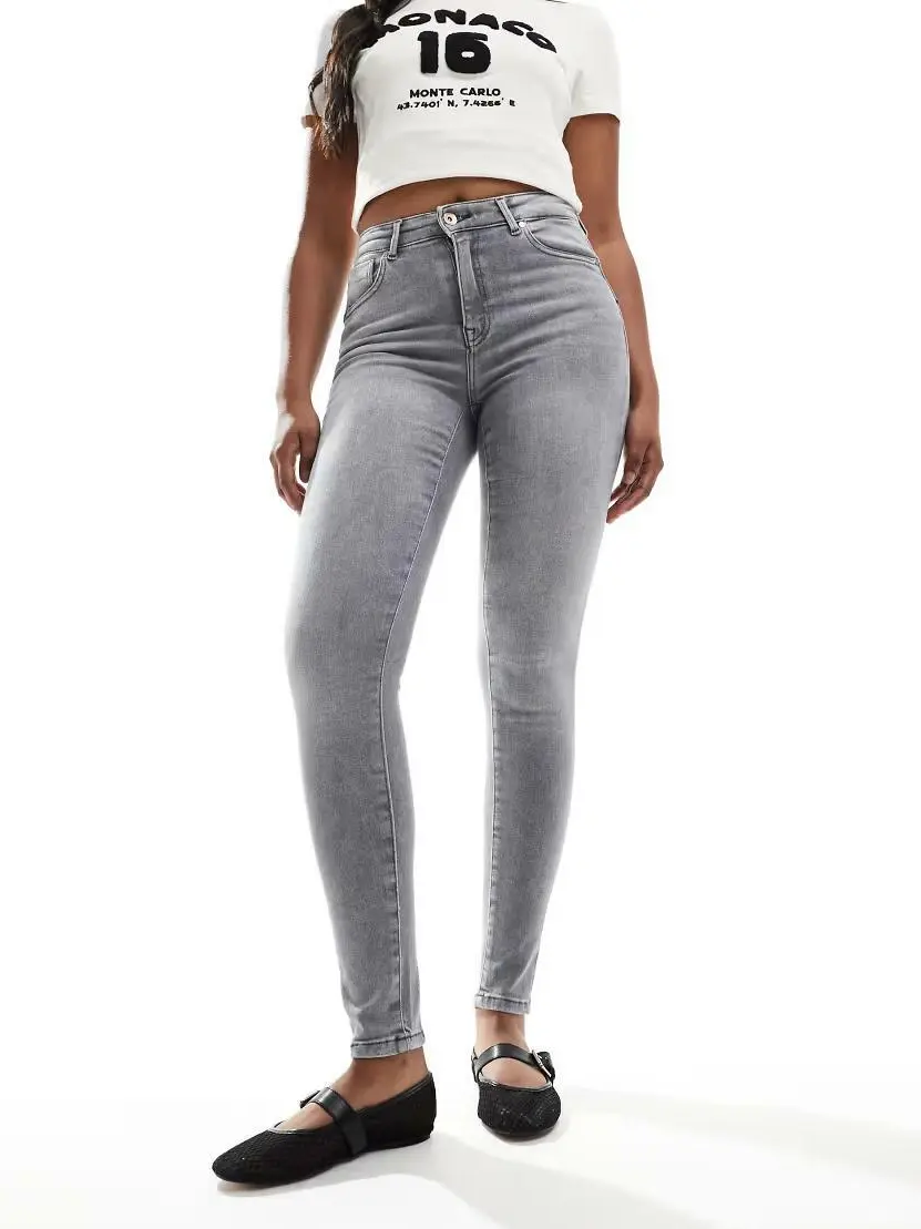 SZARE SPODNIE JEANS RURKI