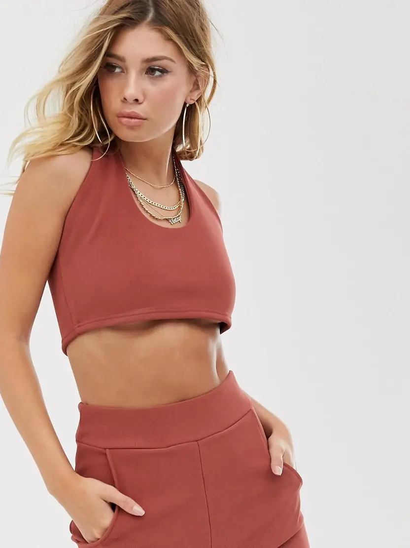 CROP TOP WIĄZANIE PRĄŻKI