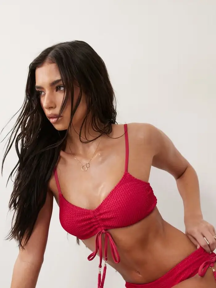 różowa góra od bikini tekstura zdobienie