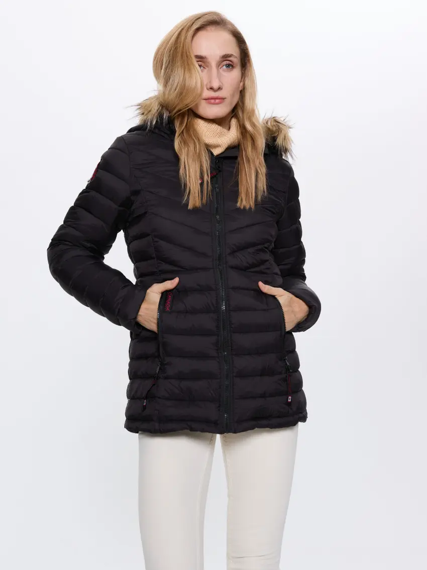CZARNA KURTKA Z KAPTUREM OLCW805AE-BLACK