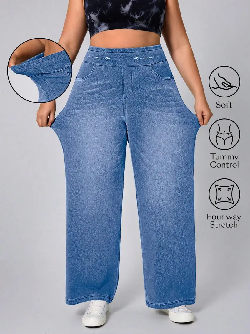NIEBIESKIE SPODNIE JEANS PROSTA NOGAWKA