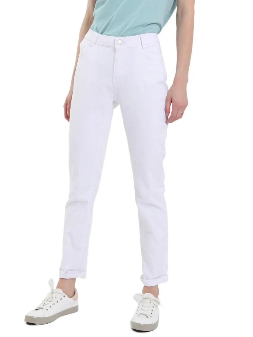 BIAŁE SPODNIE JEANS CASUAL