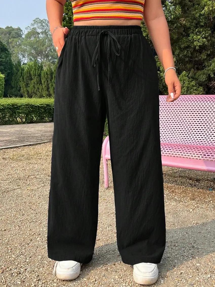SPODNIE Z WIĄZANIEM W PASIE CASUAL