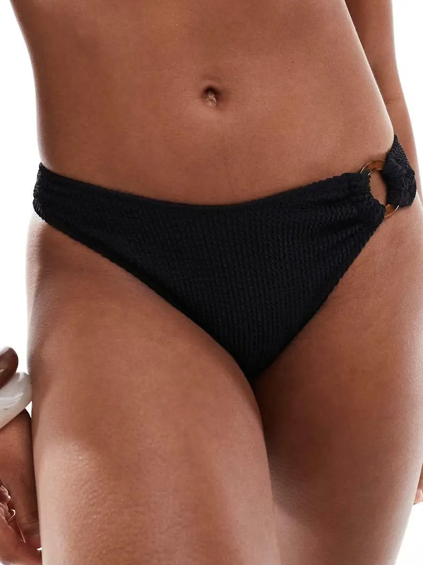 CZARNY DÓŁ OD BIKINI TEKSTURA