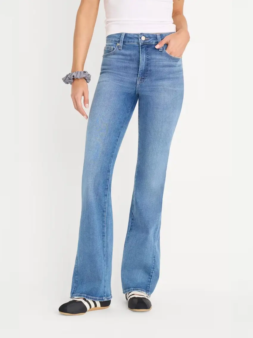 NIEBIESKIE SPODNIE JEANS bootcut WYSOKI STAN