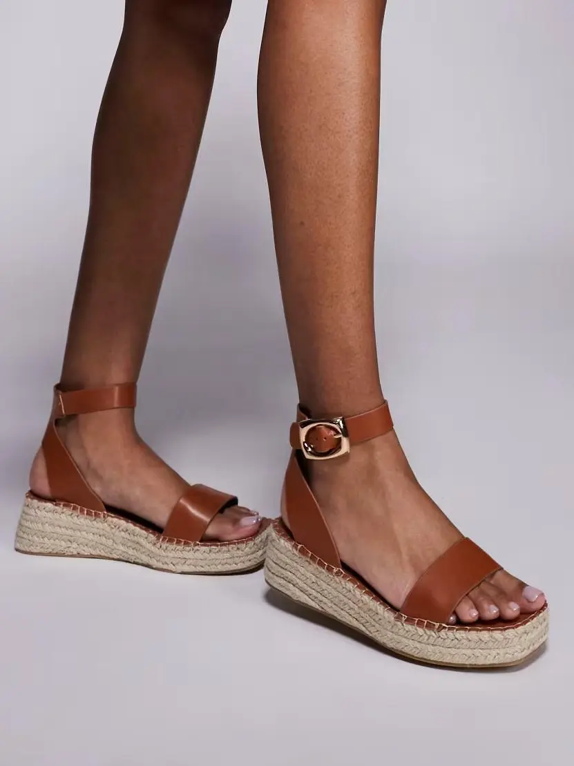 BRĄZOWE SANDAŁY ESPADRYLE