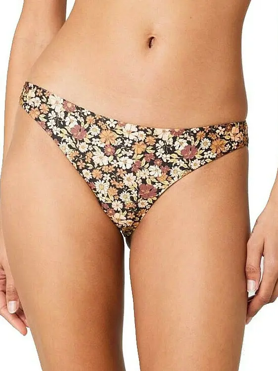 DÓŁ OD BIKINI PRINT KWIATY POŁYSK
