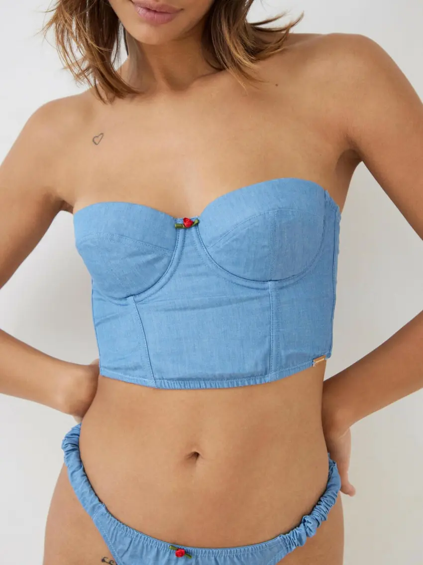 CROP TOP JEANS MARSZCZENIA