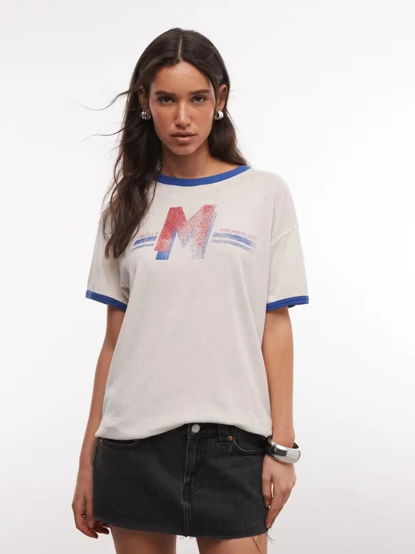 Lużny T-shirt print