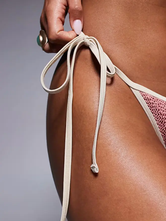 różowy dół od bikini wiązanie