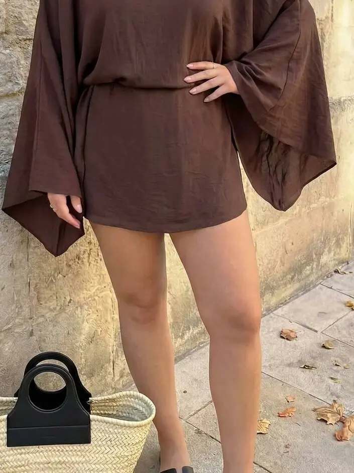 BRĄZOWE SPÓDNICO-SPODENKI CASUAL