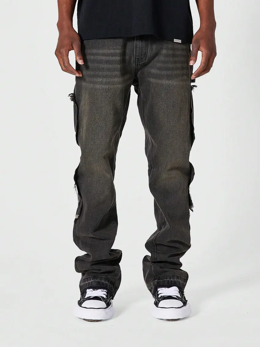 SZARE SPODNIE JEANS