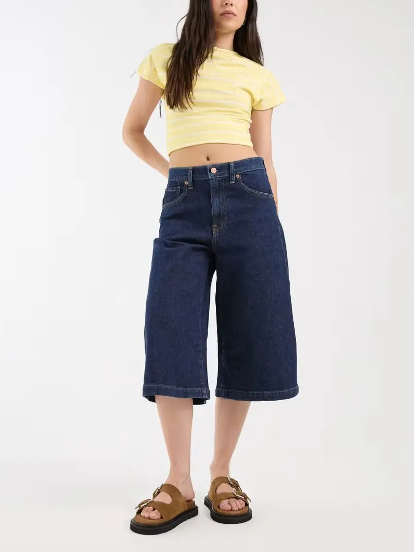 GRANATWE SPODNIE JEANS ZA KOLANO
