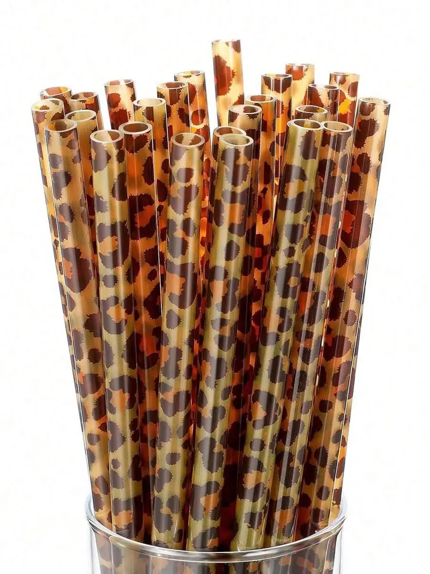 słomki animal print 10-pack