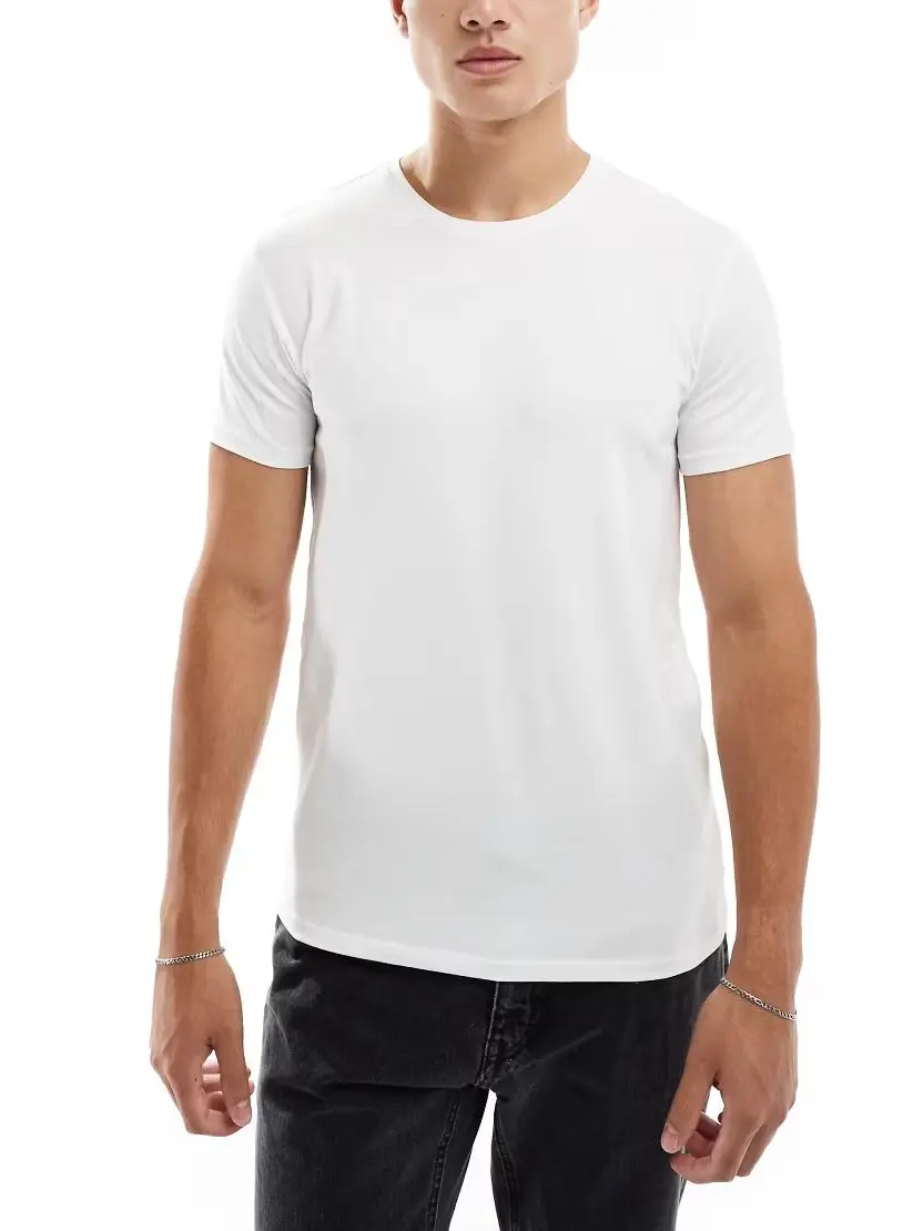 klasyczny biały t-shirt okrągły dekolt