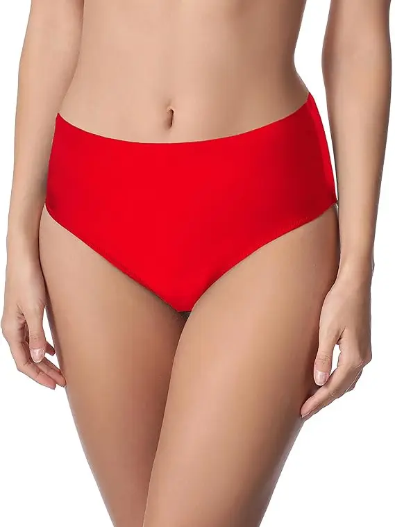 czerwony dół od bikini wysoki stan