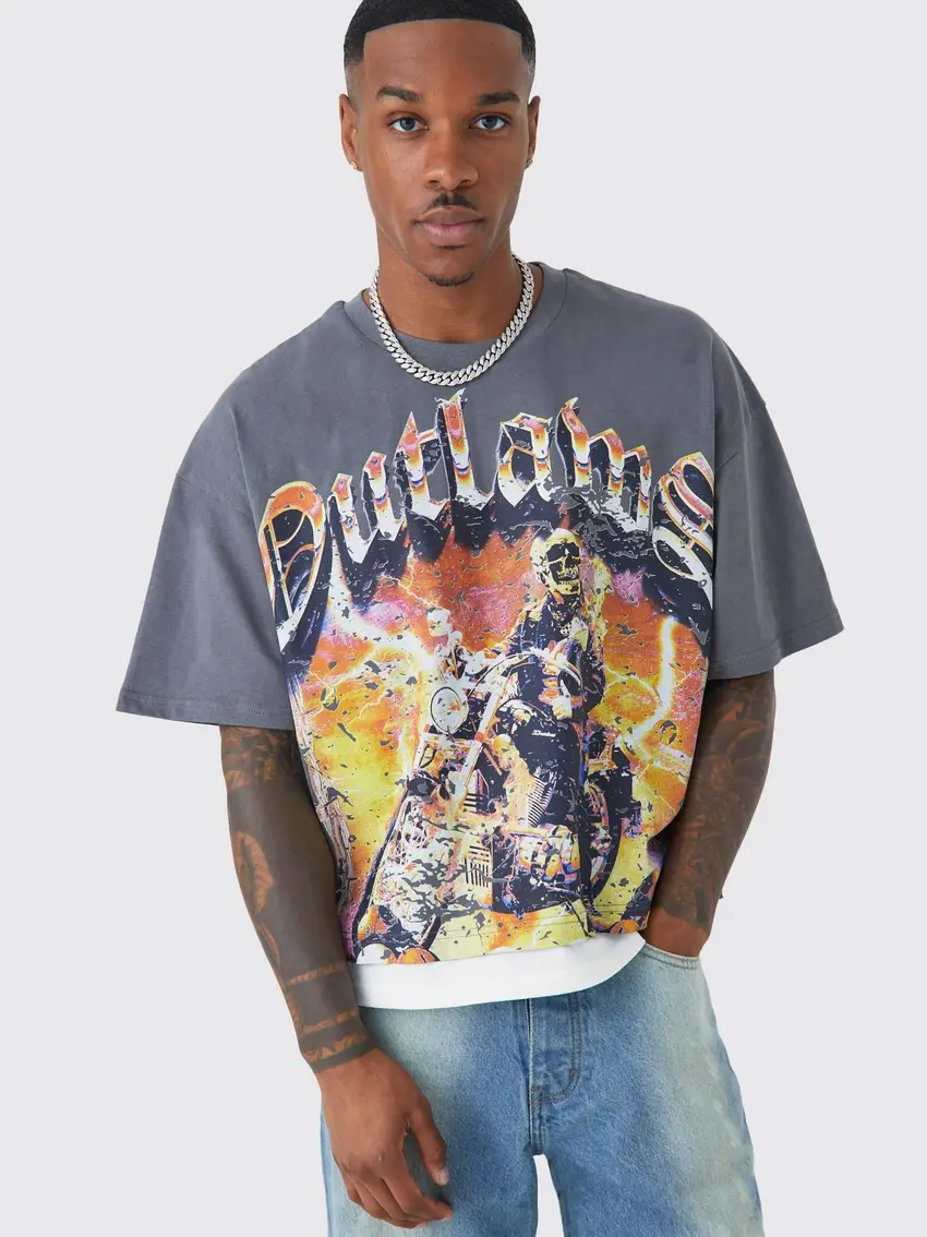 t-shirt z krótkim rękawem nadruk
