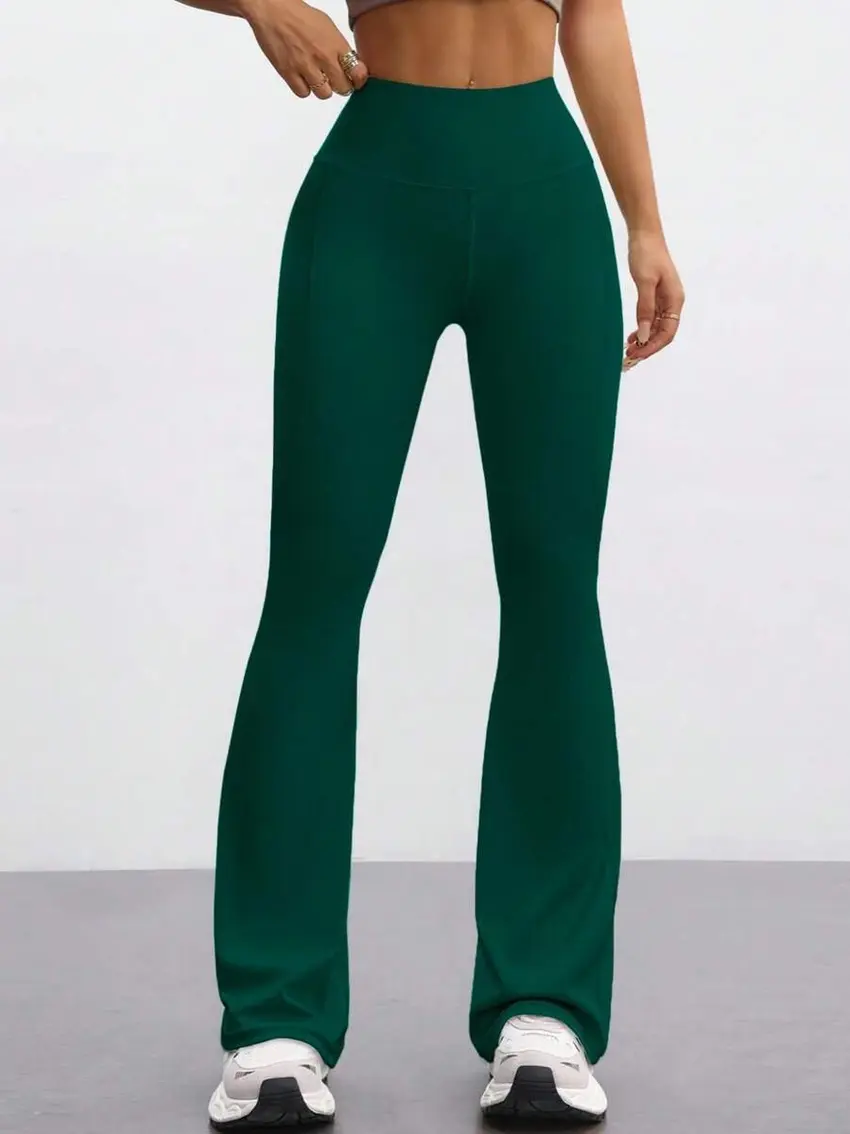 zielone sportowe legginsy
