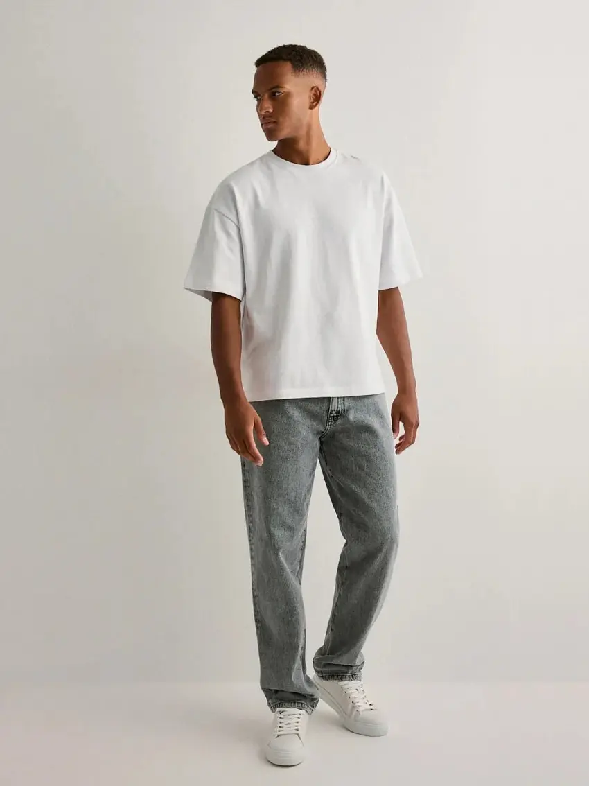 SZARE PROSTE SPODNIE JEANS