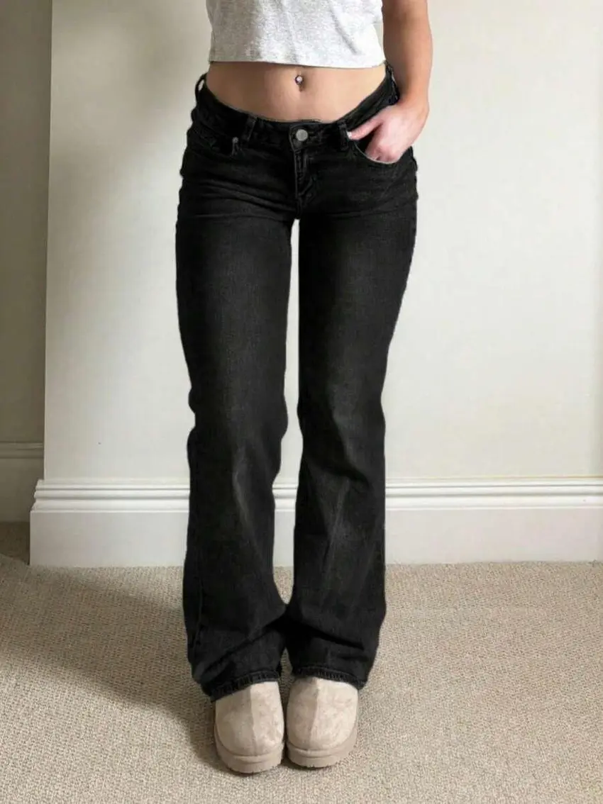 CZARNE SPODNIE JEANS