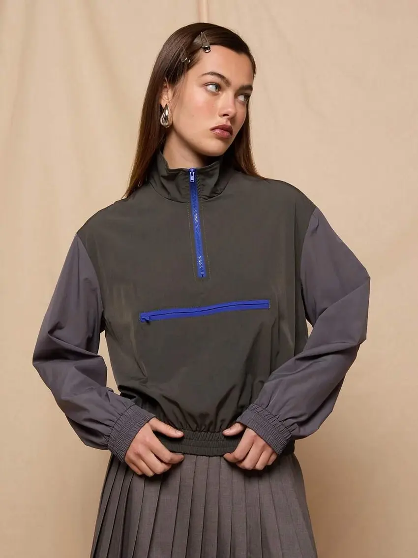 SZARA BLUZA ZAMEK