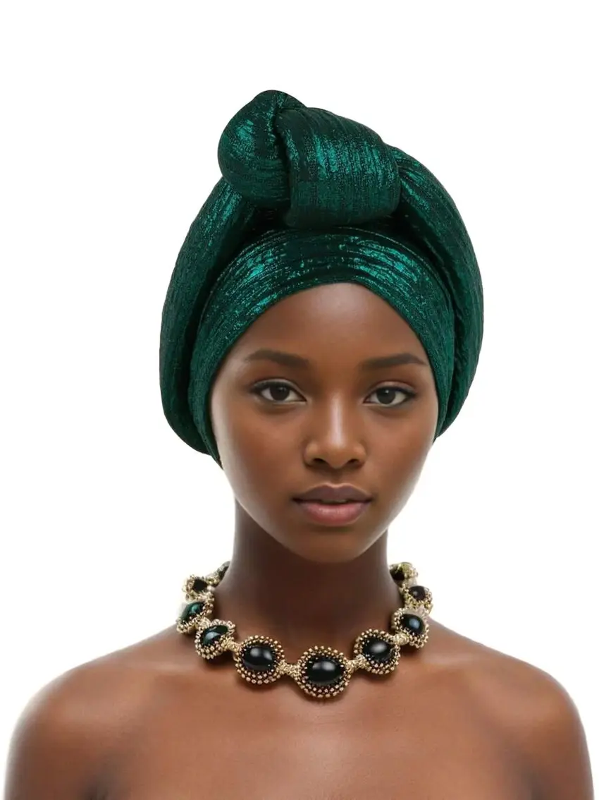 zielony turban na głowę połyk