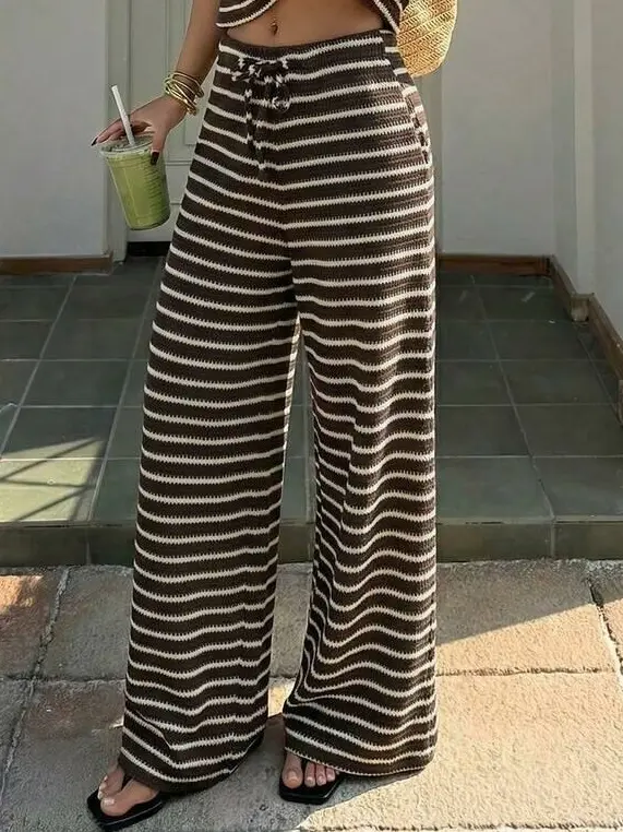 spodnie w paski casual