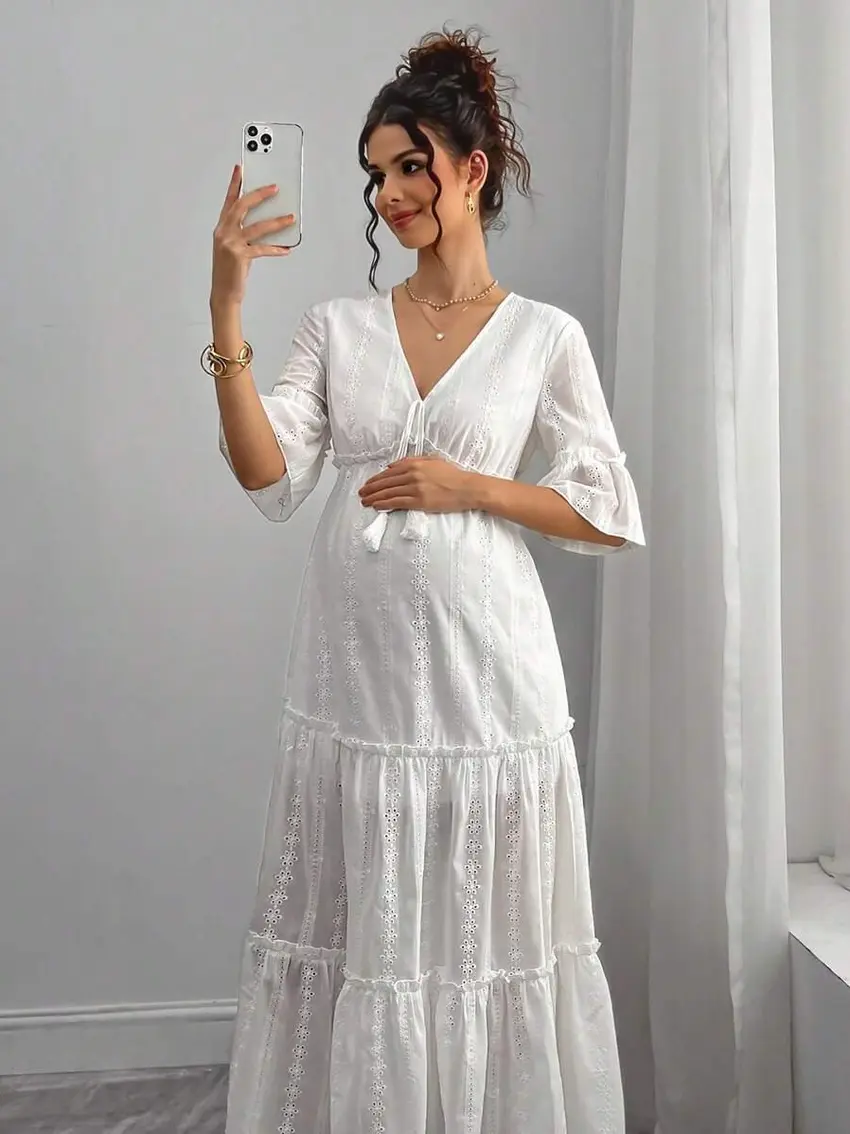 BIAŁA SUKIENKA V-NECK