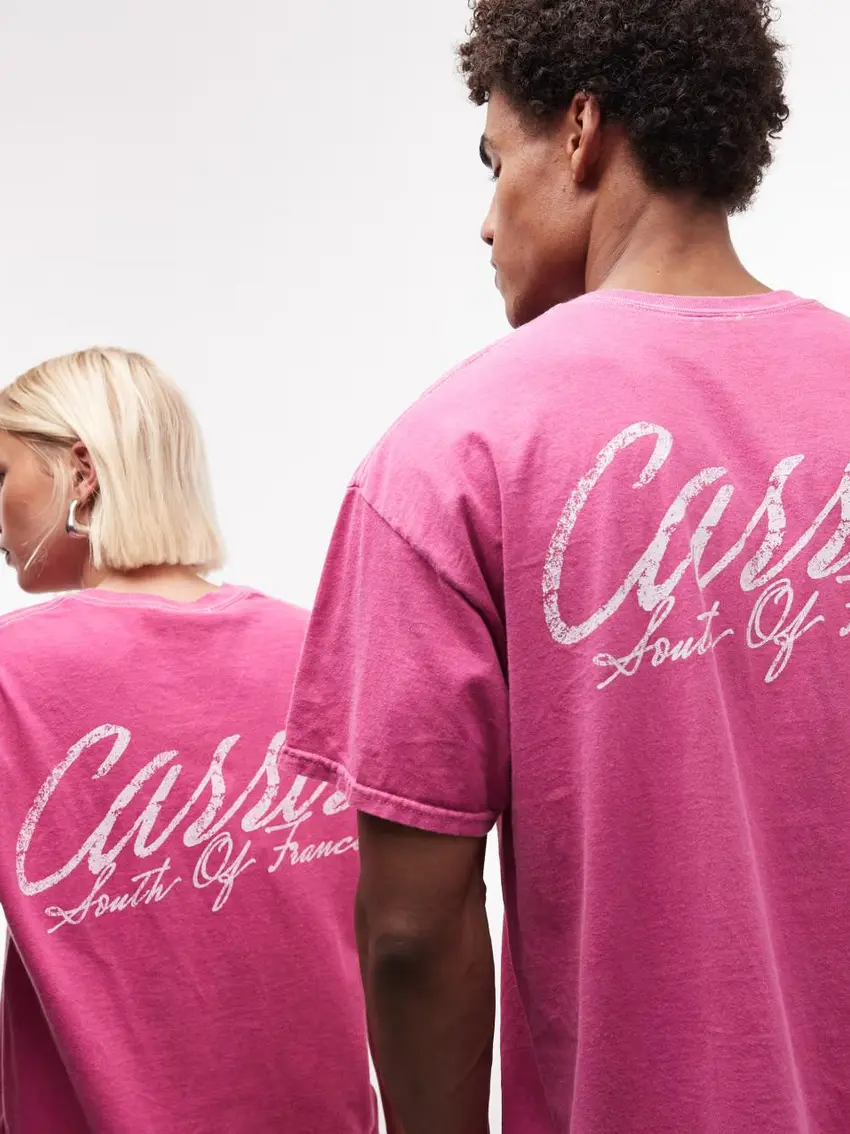 RÓŻOWY T-SHIRT PRINT OKRĄGŁY DEKOLT