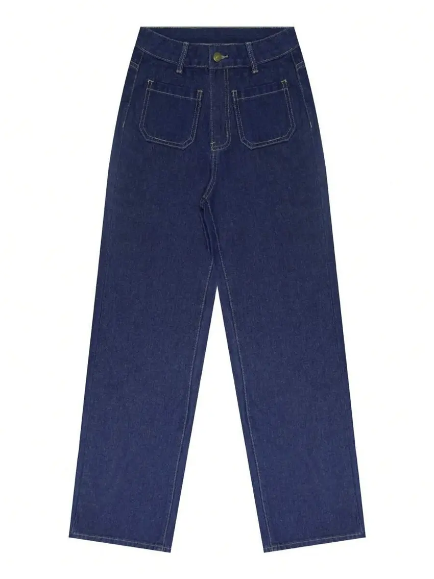 GRANATOWE SPODNIE JEANS